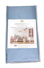 Load image into Gallery viewer, Sky Blue 100% Pure Mulberry Silk Fitted Bassinet Sheet
