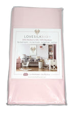 Load image into Gallery viewer, Blush Pink 100% Pure Mulberry Silk and Bamboo Fitted Cot Sheet