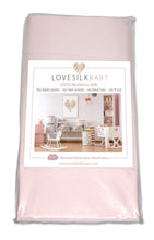 Load image into Gallery viewer, Blush Pink 100% Pure Mulberry Silk Fitted Bassinet Sheet