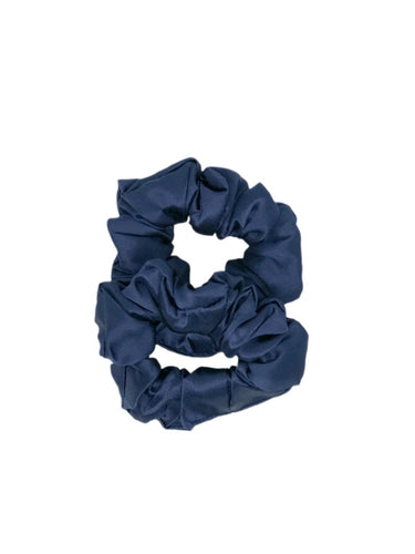 Navy Blue Silk Scrunchie